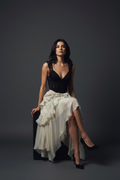 Full body – seated, legs crossed