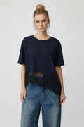 Full tee, lace hem in focus