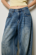 Hip to knee — stonewash texture detail