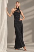 Jennyfer dress editorial, full-body studio pose