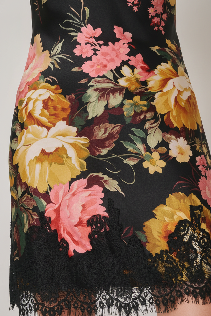 Kaycee Slip - Floral Print Detail