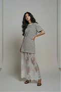 Mixed Media Knit & Lace Dress - Wide Editorial Shot