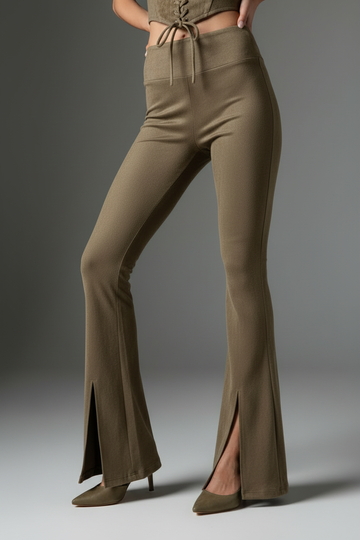 Olive Pant - Slit Detail