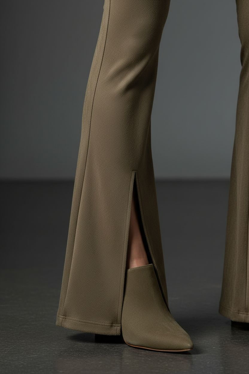 Olive Pant - Slit Edge Detail