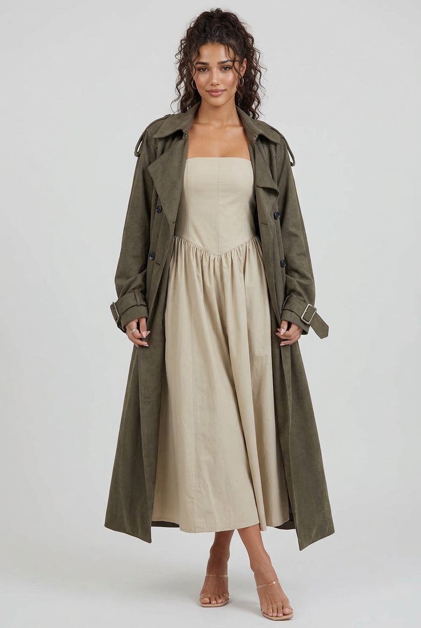 Open-coat full-length pose