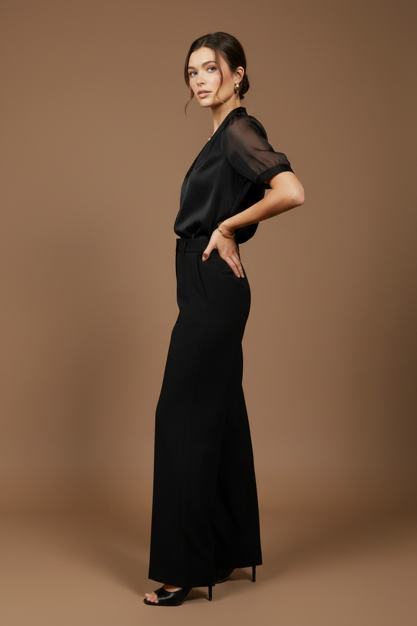 Profile body, sharp face-to-camera