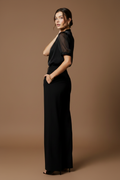 Side turn, hand on neck, sultry upward gaze