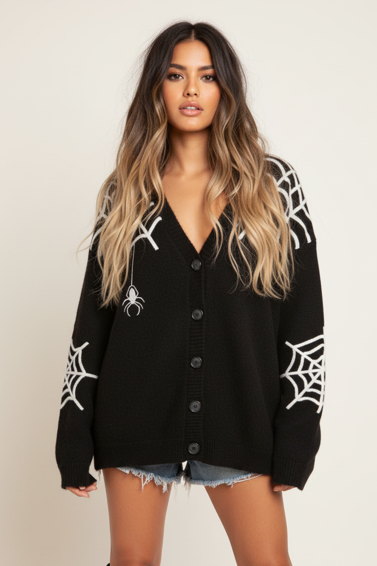 Spider Web Cardigan - Portrait
