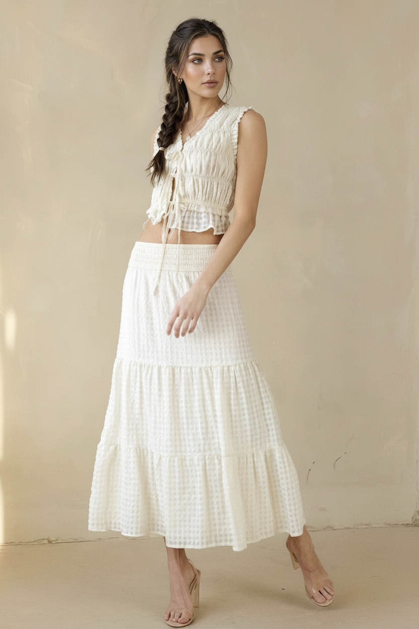 The Amalfi Smocked Textured Set — Full Frame