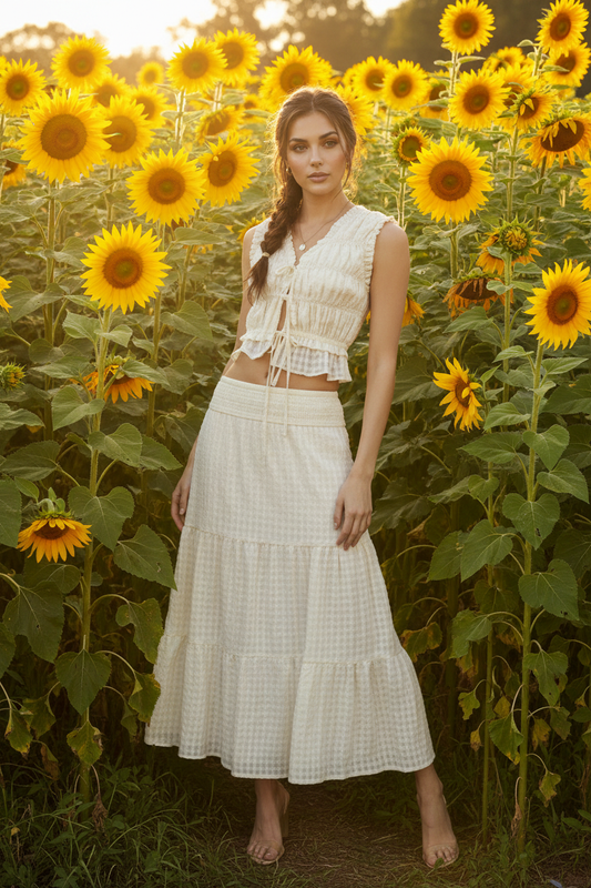 The Amalfi Smocked Textured Set — Sunflower Garden