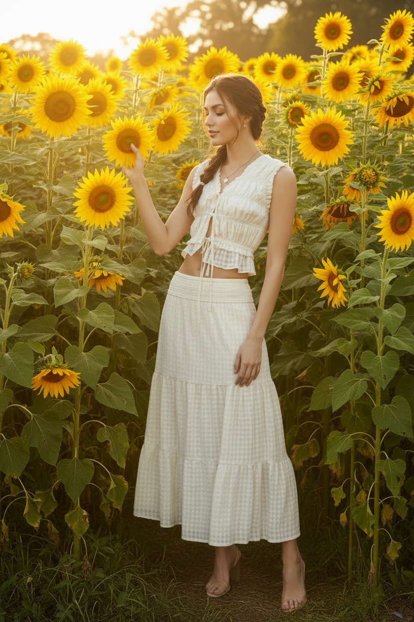 The Amalfi Smocked Textured Set — Sunflower Touch