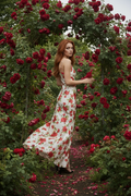 The Delphine Painted Rose Maxi – Rose Garden Alt Pose