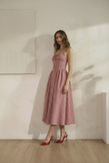 The Meadowbrook Gingham Midi Dress - Scaled Down