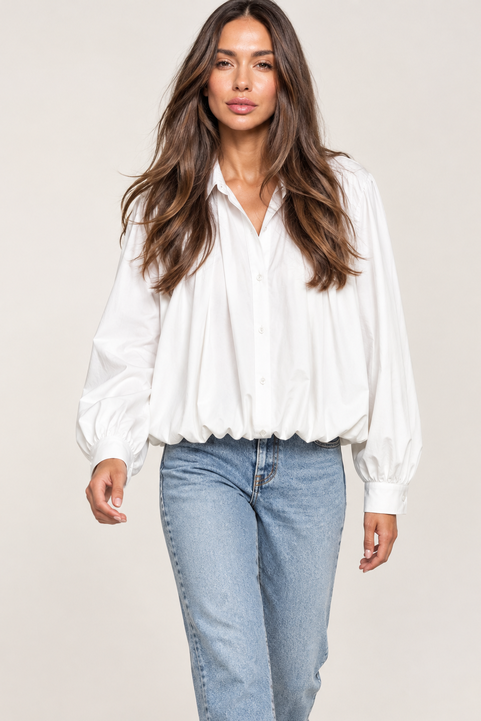 White shirt, walking